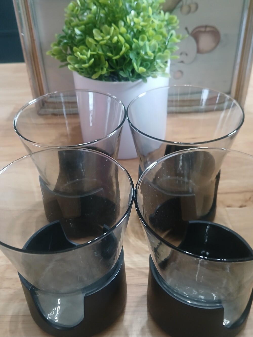 Vintage MCM 60s/Early 70s Corning Ware Smoke Tumblers Charcoal Holders Set Of 4